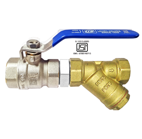 IS 6912FLB FULL BORE FORGED BRASS BALL VALVE – ISI Marked WITH is 6912 FLB STRAINER